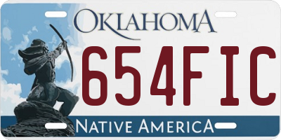 OK license plate 654FIC