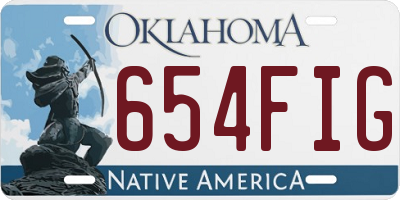 OK license plate 654FIG