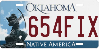 OK license plate 654FIX