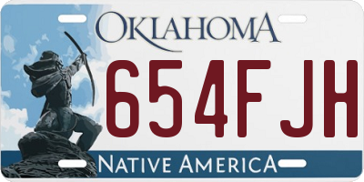 OK license plate 654FJH