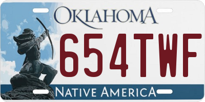 OK license plate 654TWF