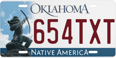 OK license plate 654TXT