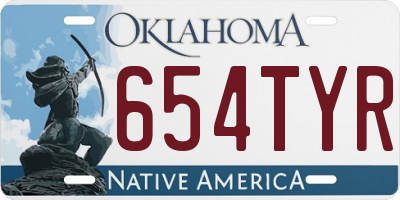 OK license plate 654TYR