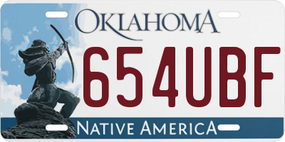 OK license plate 654UBF