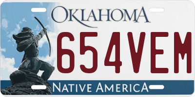OK license plate 654VEM