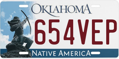 OK license plate 654VEP