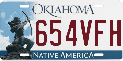 OK license plate 654VFH
