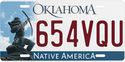 OK license plate 654VQU
