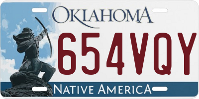 OK license plate 654VQY