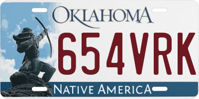 OK license plate 654VRK