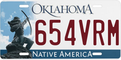 OK license plate 654VRM