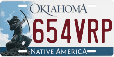 OK license plate 654VRP