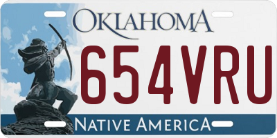 OK license plate 654VRU