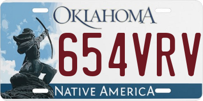 OK license plate 654VRV