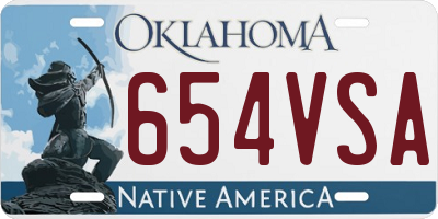 OK license plate 654VSA