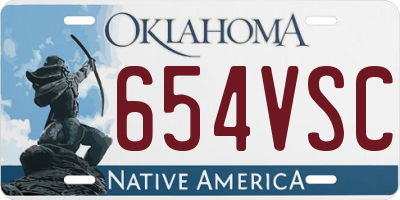 OK license plate 654VSC