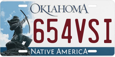 OK license plate 654VSI