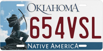 OK license plate 654VSL