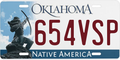 OK license plate 654VSP