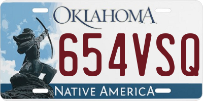 OK license plate 654VSQ