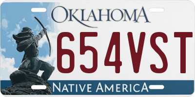 OK license plate 654VST