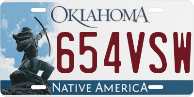 OK license plate 654VSW
