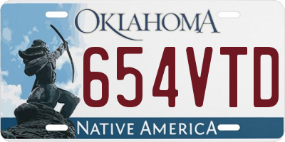 OK license plate 654VTD