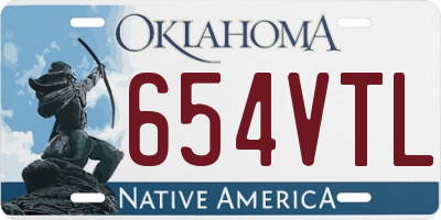 OK license plate 654VTL