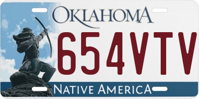 OK license plate 654VTV