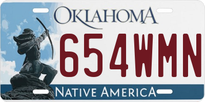 OK license plate 654WMN