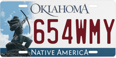 OK license plate 654WMY