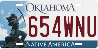 OK license plate 654WNU