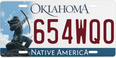 OK license plate 654WQO
