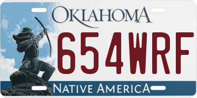 OK license plate 654WRF