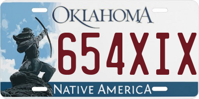 OK license plate 654XIX