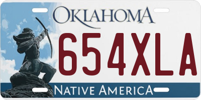 OK license plate 654XLA