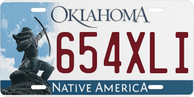 OK license plate 654XLI