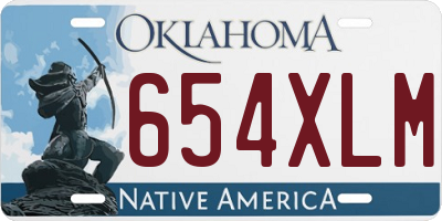 OK license plate 654XLM