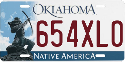 OK license plate 654XLO