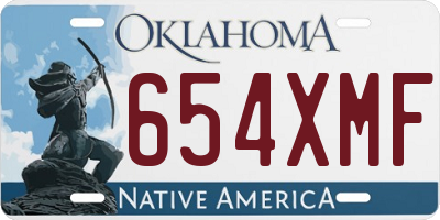 OK license plate 654XMF
