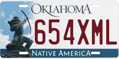 OK license plate 654XML