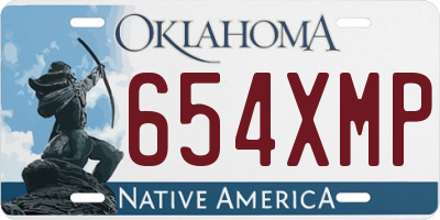 OK license plate 654XMP