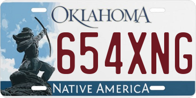 OK license plate 654XNG