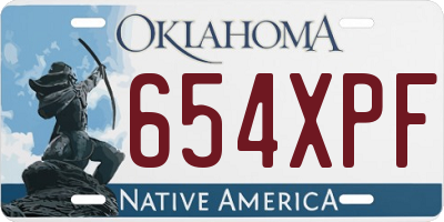 OK license plate 654XPF