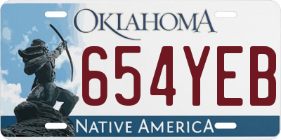 OK license plate 654YEB