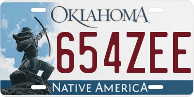 OK license plate 654ZEE
