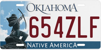 OK license plate 654ZLF