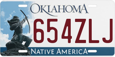 OK license plate 654ZLJ