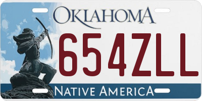 OK license plate 654ZLL