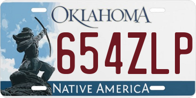 OK license plate 654ZLP